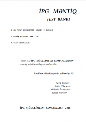 İPG Məntiq test bankı Test 2016 | PDF YÜKLƏ