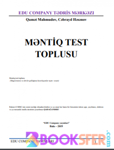 Məntiq test toplusu (Magistratura və dövlət qulluğuna hazırlaşanlar üçün vəsait)  - Edu Company Test 2019|PDF INDIR