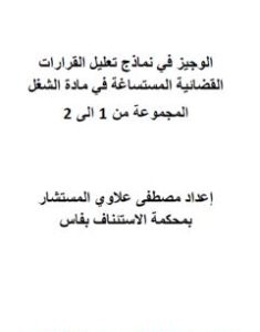تحميل كتاب الوجيز في نماذج تعليل القرارات القضائية المستساغة في مادة الشغل - المجموعات من 1 إلى 2 pdf مصطفى علاوي