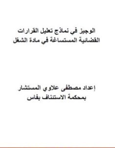 تحميل كتاب الوجيز في نماذج تعليل القرارات القضائية المستساغة في مادة الشغل pdf مصطفى علاوي