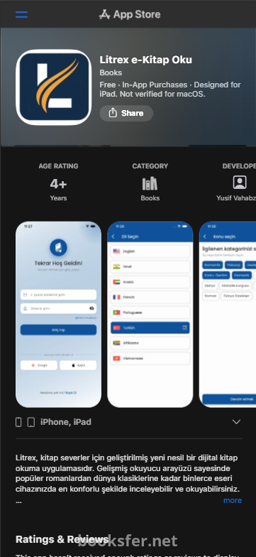 MÜJDE! Litrex Artık App Store'da!